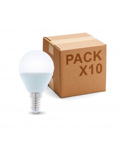 Pack 10 Bombillas led E-14 esférica 6W 480Lm