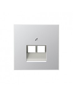 Tapa RJ11/RJ45 2 Tomas Aluminio Jung LS AL 2969-2 UA