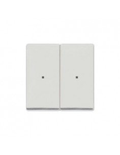 Tecla doble cromada con difusor blanco polar Siemens Delta Miro, 5TG6270-1CW01