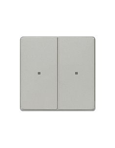 Tecla doble aluminio metalizado con difusor Siemens Delta Miro, 5TG6270-1AM01