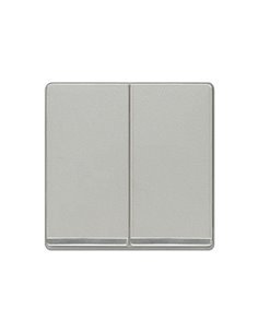 Tecla doble cromada aluminio metalizado Siemens Delta Miro, 5TG6270-1CA00