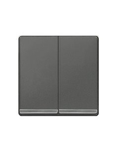 Tecla doble cromada carbono metalizado Siemens Delta Miro, 5TG6270-1CC00