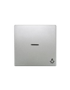 Tecla logo luz con difusor platino metalizado Siemens Delta Style, 5TG7270-5PM21