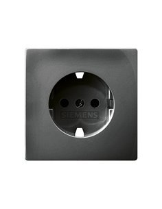Tapa con protección infantil Schuko antracita cosso Siemens Delta Style, 5UH1273-2AC