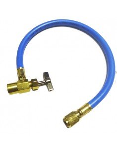 Manguera con llave recarga Gas botellas entrada Hembra 1/2" y salida 1/4"