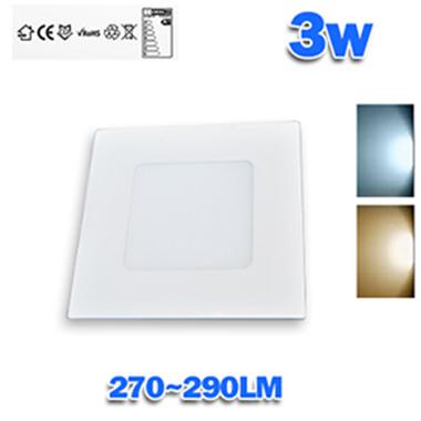 Downlight LED 3W empotrar aro blanco cuadrado