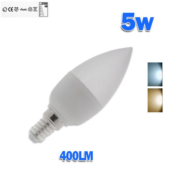 Bombilla led E-14 Vela 5w 400 Lm
