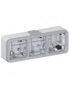 Caja superficie triple estanco gris Legrand Plexo 069680