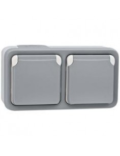 Doble base shucko superficie gris Legrand Plexo 069702