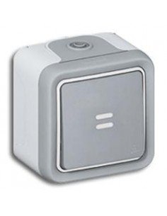 Pulsador con Piloto estanco gris Legrand Plexo superficie 069722