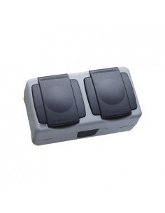 Enchufe Doble Schucko 2p+TT Superficie Makel IP55 36064201