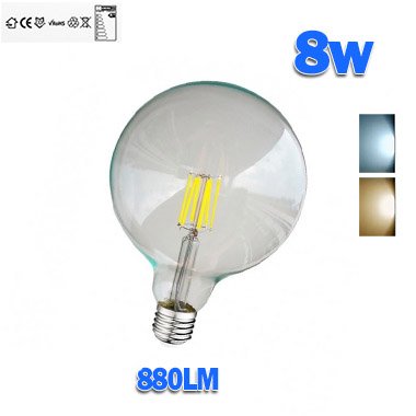 Bombilla LED Globo G125 Filamento 8W