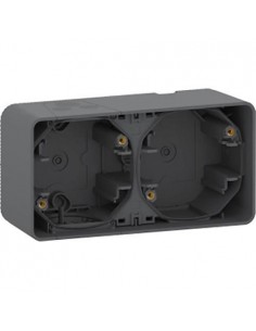 Caja superficie Doble Horizontal IP55 Mureva Styl Gris MUR37914