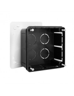 Caja de empalme para empotrar 100x100mmx50mm + Tapa Blanca con Tornillos