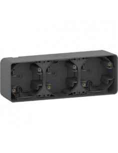 Caja superficie Triple Horizontal IP55 Mureva Styl Gris MUR37713