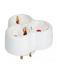 Base  Adaptador 3 tomas blanco 16A