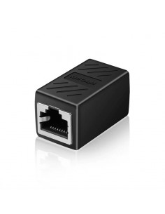 Derivador RJ45 cat hembra 1 entrada 1 salida Negro