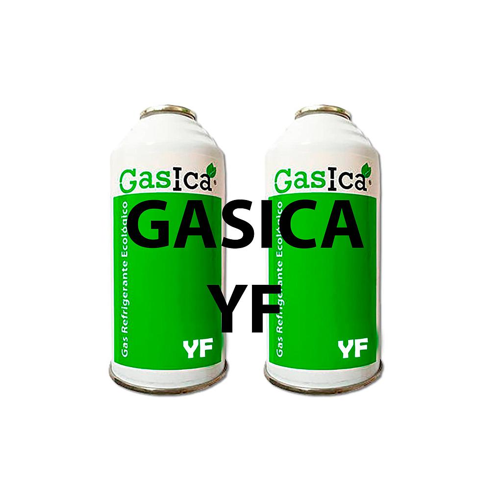 Pack 2 Botellas Gas Refrigerante Gasica YF sustituto gas R1234YF para Automoción