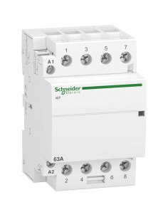 Contactor Schneider Electric Acti 9 iCT de 4 polos, 4 NA, 63 A, bobina 230 V ac A9C20864