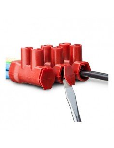 Regleta de conexion Tekox Roja Con Tapa Posterior 10 contactos PRO35