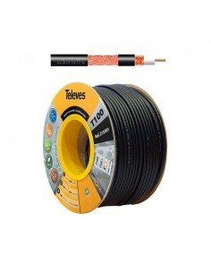 Rollo Cable coaxial TELEVES 215501 cobre-cobre T100 negro PVC [100mtr]