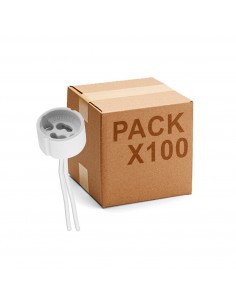 Pack 100 uds Portalámparas o casquillo GU-10