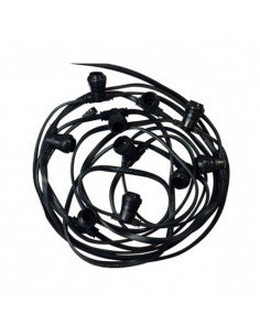 Guirnalda Exterior Cable Plano Negro De 10M Con 20 Casquillos E27