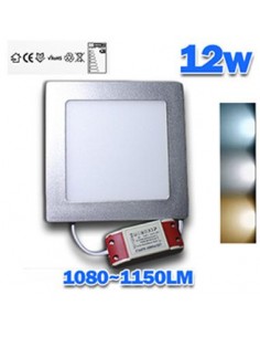 Downlight LED cuadrado 12W Aro Plata