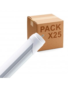 Pack 25uds Tubo LED T-8 24W 150 fijo Aluminio conexión 1 Lateral