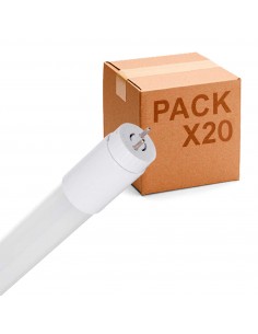 Pack 20uds Tubo LED T-8 9W 600mm cristal