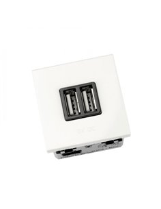 Cargador doble USB NIESSEN ZENIT 2285 2 módulos Blanco