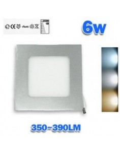 Downlight LED 6W empotrar aro plata cuadrado