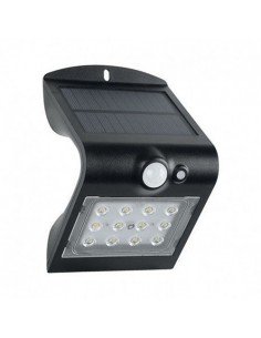 Aplique solar led con detector negro 1.5w