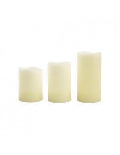 Velas Led cera Marfil Pack de 3 Unidades