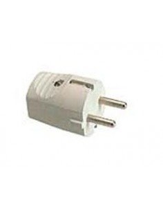 Clavija macho plástico blanco schuko 4,8mm salida central