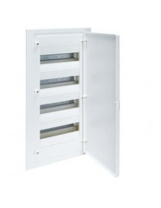 Caja empotrable Hager, 4 filas, 48M, puerta opaca blanca, VF412PE