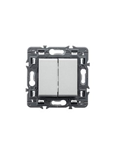 Doble interruptor aluminio 10A 230V Legrand Valena Next 741344