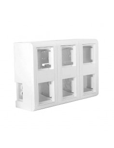 Caja de superficie puesto de trabajo 6 módulos 45x45