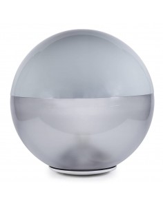 Bola Farola Anticontaminación 45cm Gris-Traslúcida + base blanca E-27