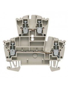 Borna Carril Din Doble Piso 2.5mm Beige Conexion Brida-Tornillo