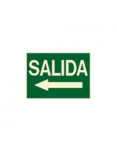Cartel Salida Flecha a la Izquierda Luminiscente Llenari 