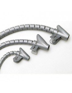 Organizador cables con clip gris 15mm 2,5mts