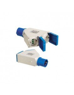 Adaptador Industrial Schuko Cetac doble 2P