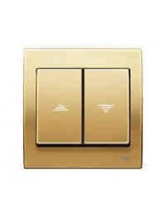 Tecla doble pulsador  Dorado Odisea PERSIANA BJC 18765-OD IRIS