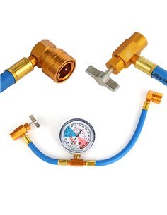 Manguera con manómetro recarga refrigerante R134A aire acondicionado Entrada 1/2"