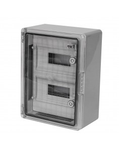 Armario distribución 24 módulos (12x2) 300x400x170mm. Puerta transparente