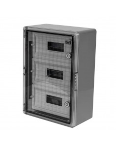 Armario distribución 42 módulos (14x3) 350X500X190mm. Puerta transparente