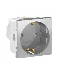 Base Enchufe Schuko 16A 250V New Unica Aluminio NU303730