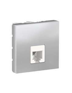 Toma Telefono RJ12 Ancha 6 Contactos New Unica Aluminio  NU349730