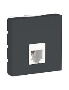 Toma Telefono RJ12 Ancha 6 Contactos New Unica Antracita  NU349754